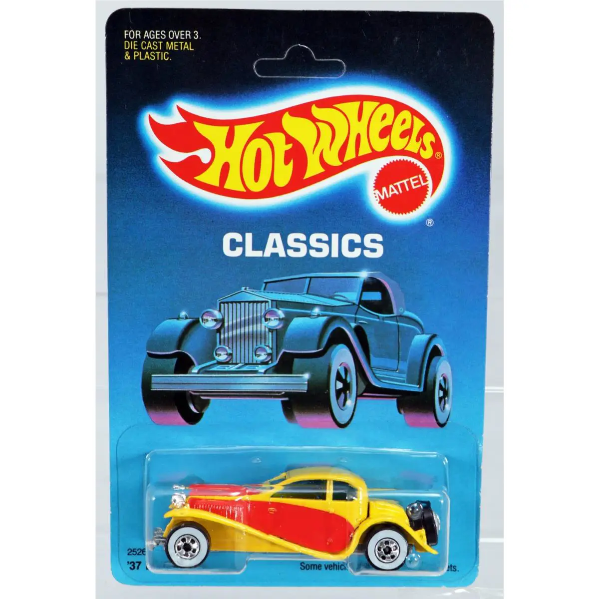 Hot Wheels 1937 Bugatti W/metal Fenders Classics Series - 2526 Nrfp 1987 Yellow