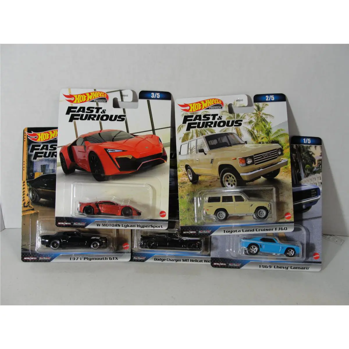 Hot Wheels 2023 Premium Car Culture 2023 Fast Furious Set of 5 Cars