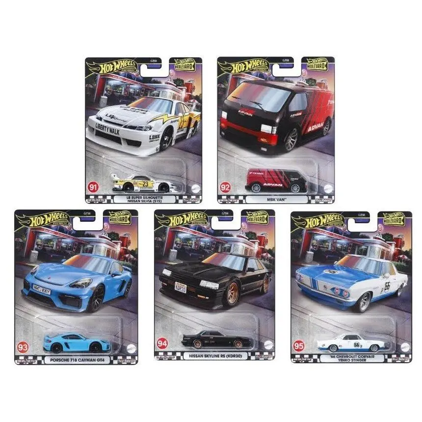 Hot Wheels 2024 Premium Boulevard U Case 5 Cars Set 1:64 Diecast Car GJT68-953U