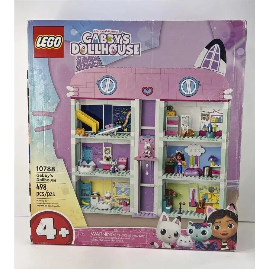 Lego Gabby`s Dollhouse Set 10788 Dreamworks 8-Room Playhouse 498 Pieces L