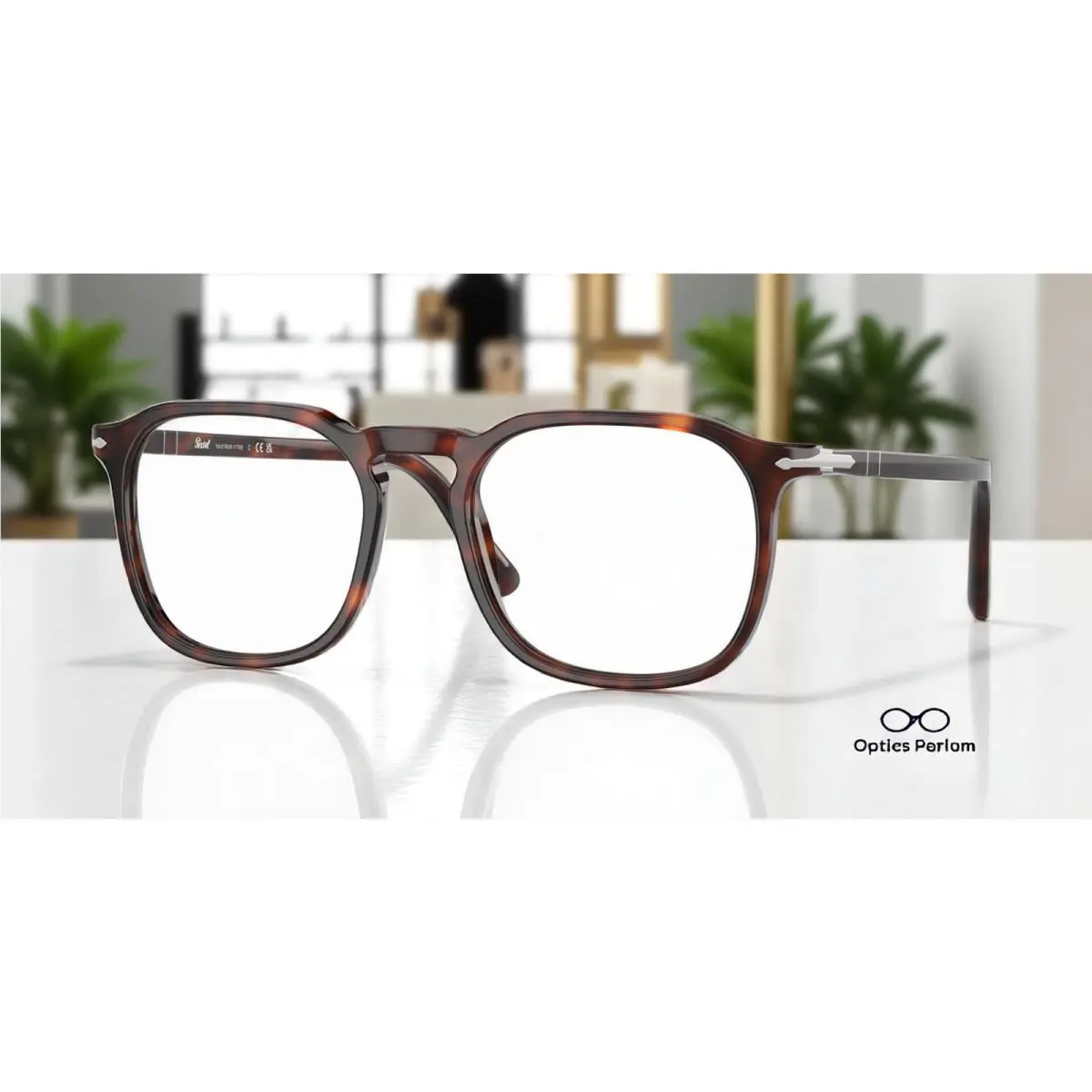 Persol PO3337V 24 Havana Clear 50 mm Unisex Eyeglasses