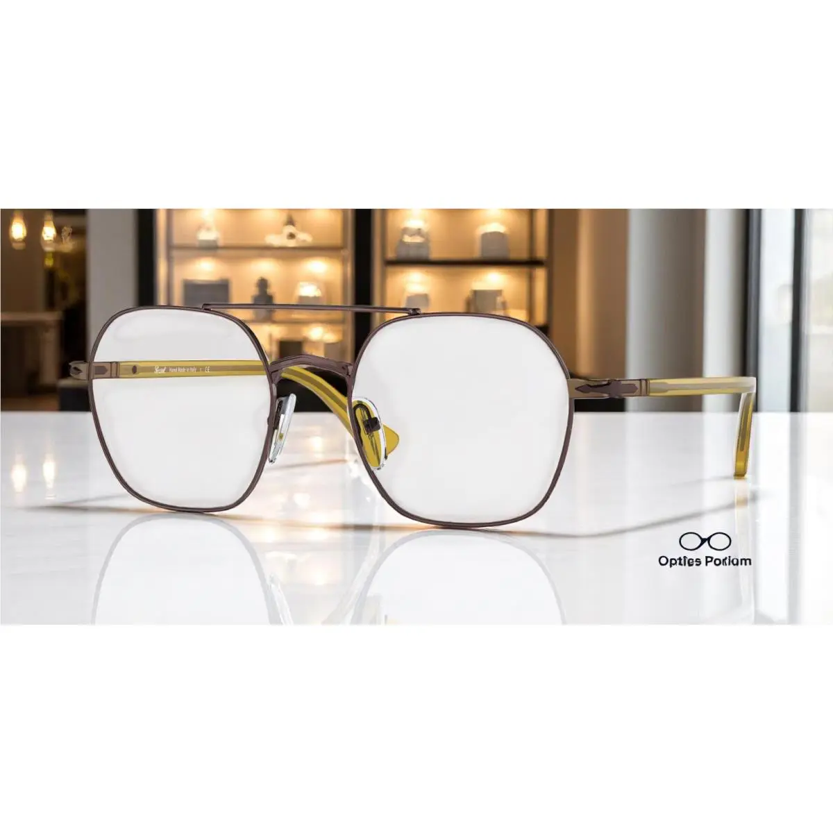 Persol PO2483V 1107 Irregular Brown Demo Lens 50 mm Unisex Eyeglasses