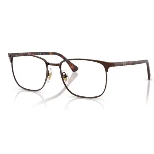 0PO1021V 1124 Brown/ Clear Square Shape 53mm Unisex Eyeglasses by Persol