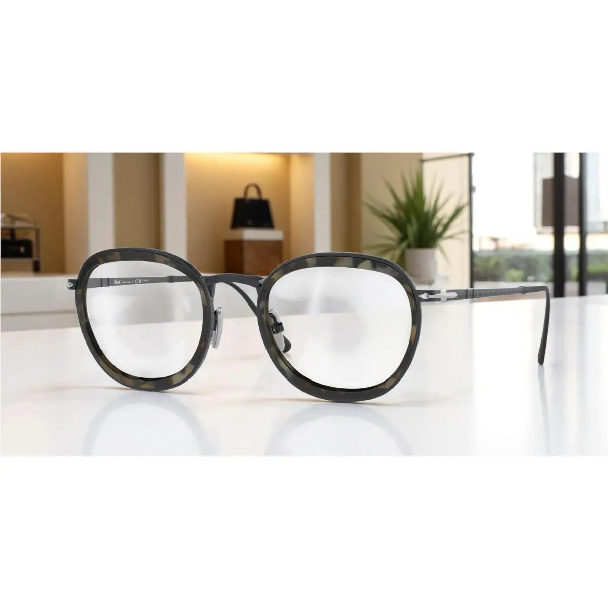Persol PO5009VT 8015 Black Transparent Titanium 47 mm Unisex Eyeglasses