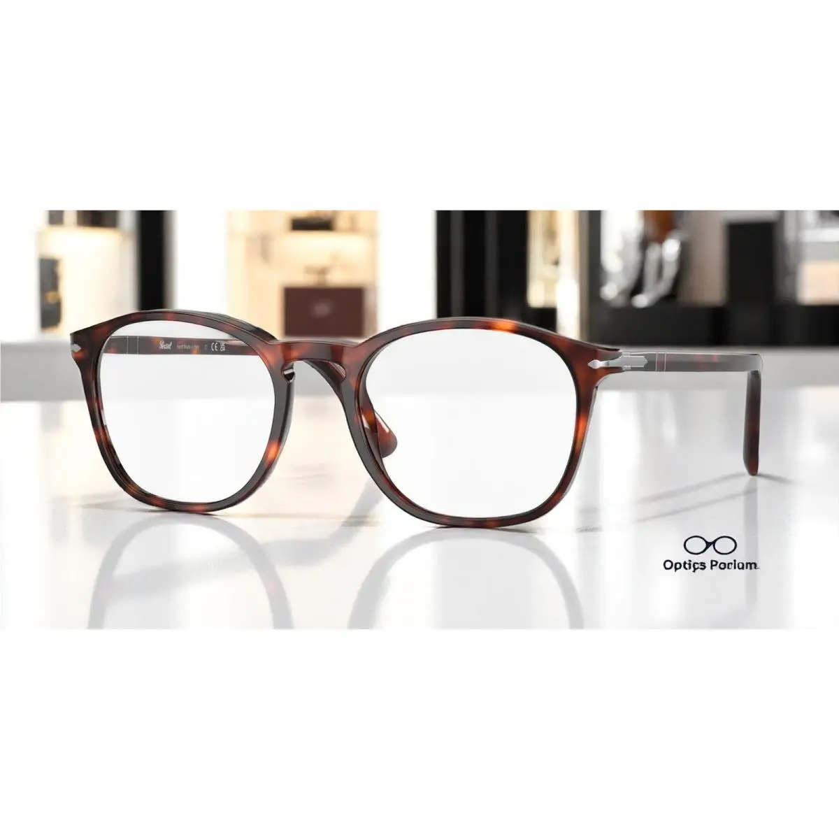 PO3007VM 24 Havana Transparent 50 mm Men`s Eyeglasses by Persol