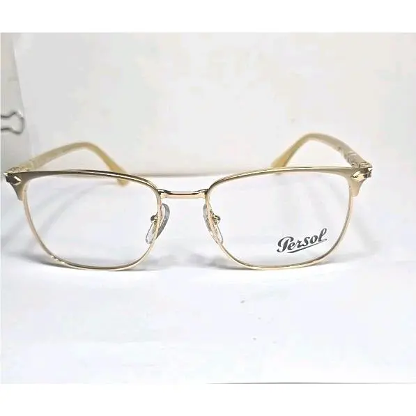 Persol 0PO1021V 1129 Gold - Clear Square Shape 53mm Unisex Eyeglasses W/ Box - Frame: Gold - Miele