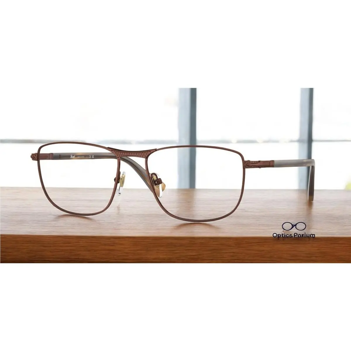 Persol PO1001V 1124 Shiny Brown Transparent 55 mm Unisex Eyeglasses