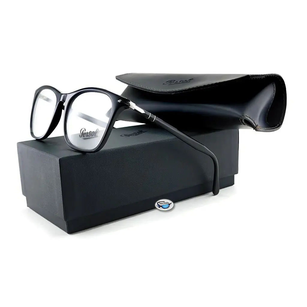 Persol Eyeglasses PO3188V 95 - Shiny Black / Clear Demo Lens