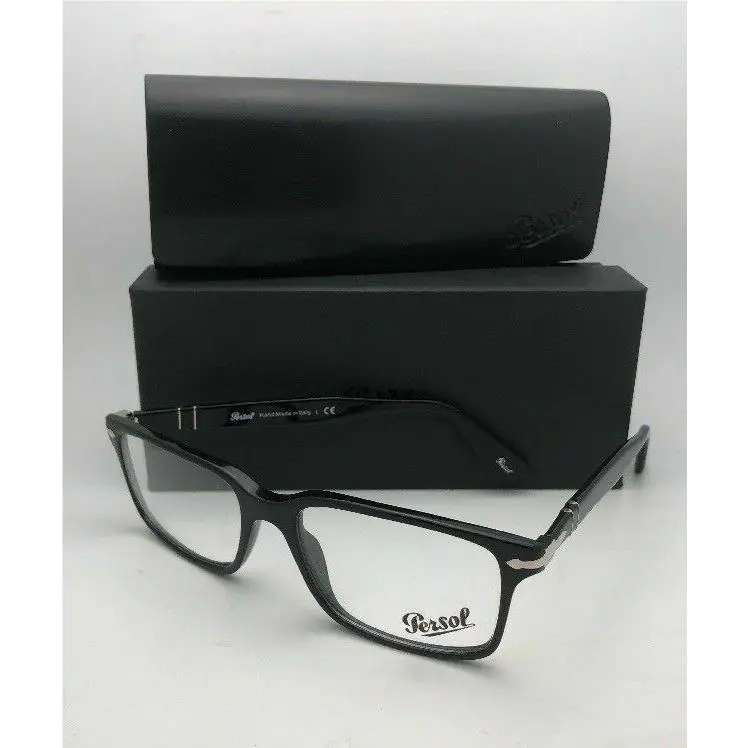 Classic Persol Rx-able Eyeglasses 2880-V-M 95 54-18 Black Rectangular Frame