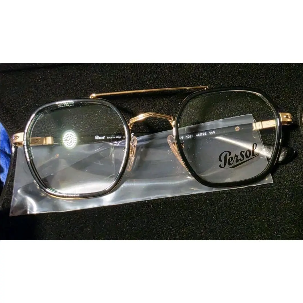 PO2480V Square Eyewear Frames Black/demo Lens 48mm by Persol