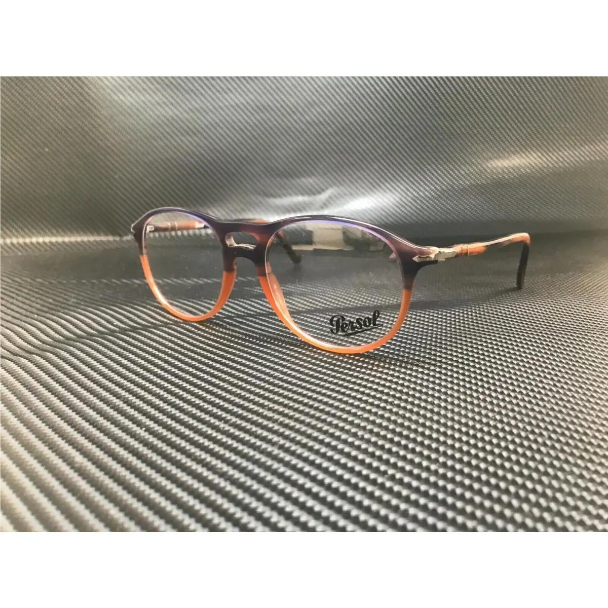 Persol PO3202V 1066 Blue Striped Orange Demo Lens Unisex Eyeglasses 53 mm