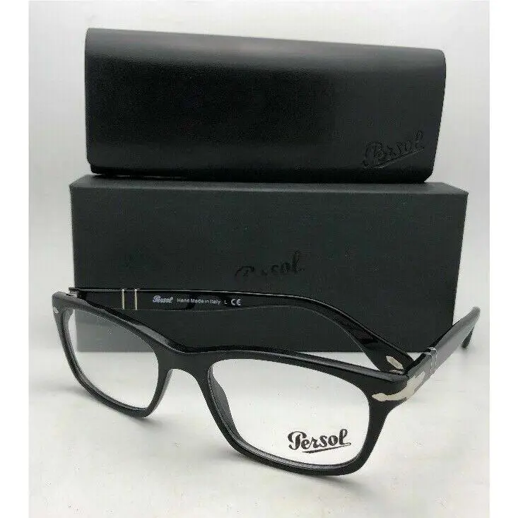 Classic Persol Rx-able Eyeglasses 3012-V 95 54-18 145 Polished Black Frames