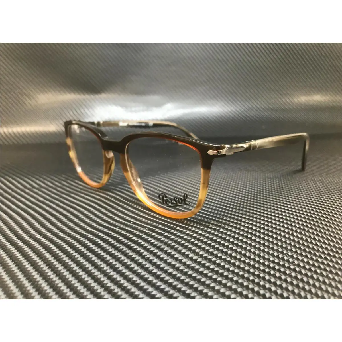 Persol PO3240V 1136 Striped Brown Square Unisex 50 mm Eyeglasses