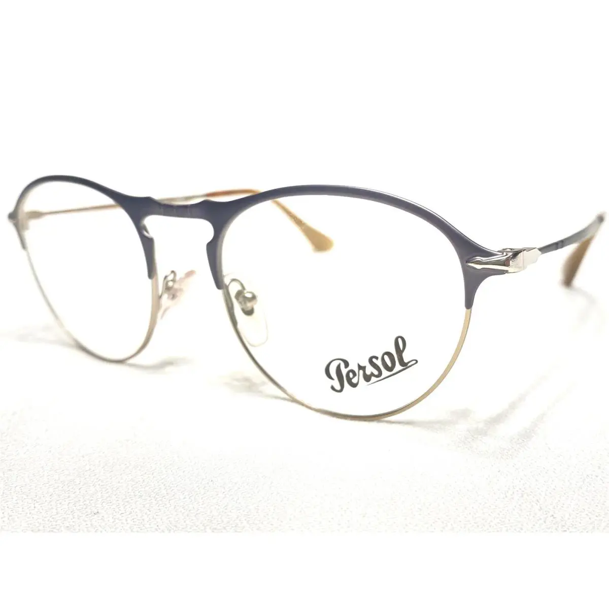 Persol PO7092V 1071 Mens Black Gold Round Square Eyeglasses Frames 50/19