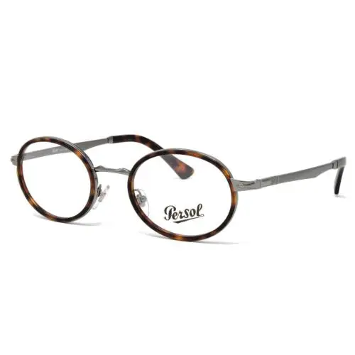 Persol Eyeglasses Men`s Gunmetal Havana Oval Frame 50mm PO2452V-513