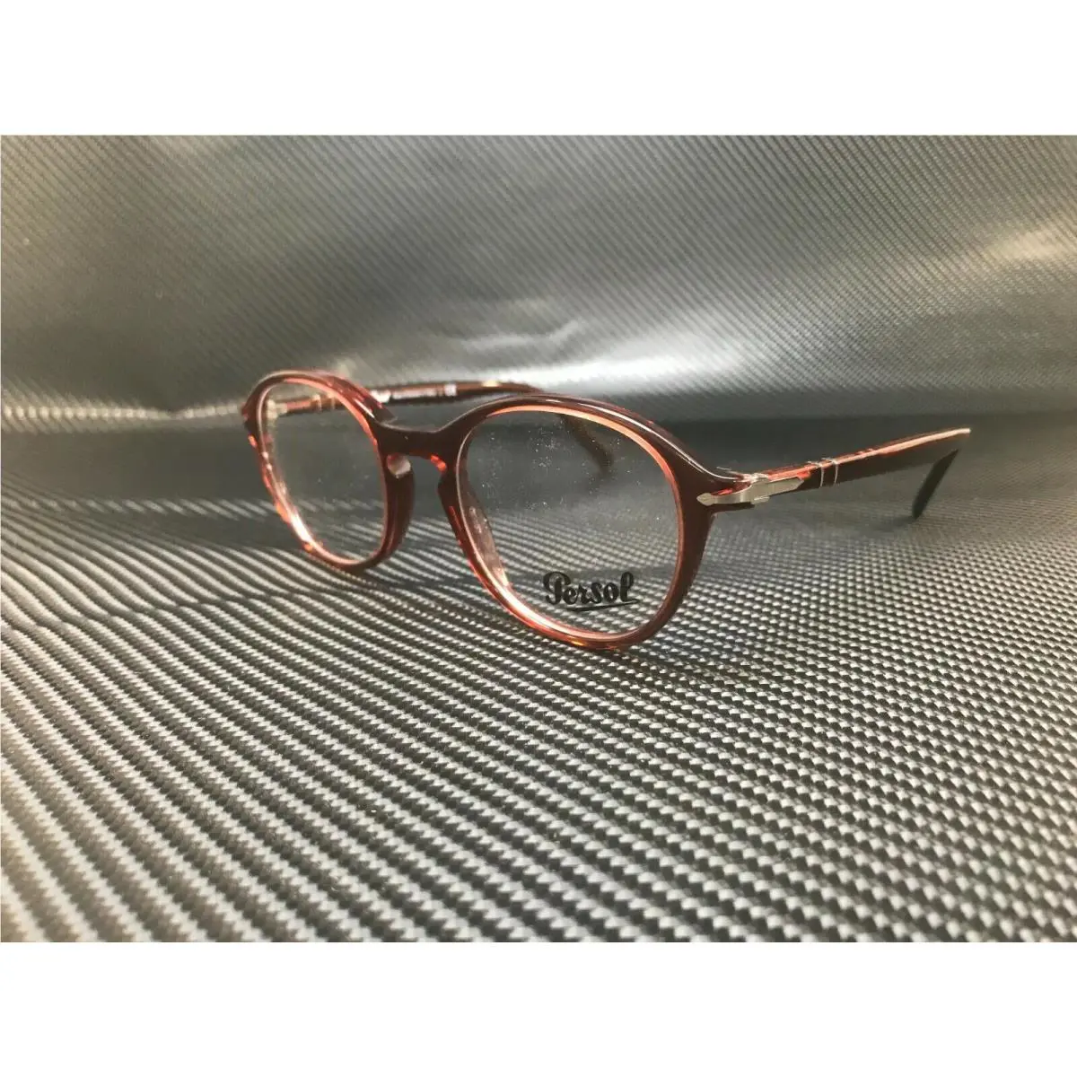 Persol PO3239V 1104 Opal Bordeaux Round Unisex 48 mm Eyeglasses