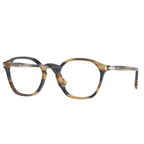 PO3238V 1049 Striped Brown Demo Lens Men`s Eyeglasses 50 mm by Persol