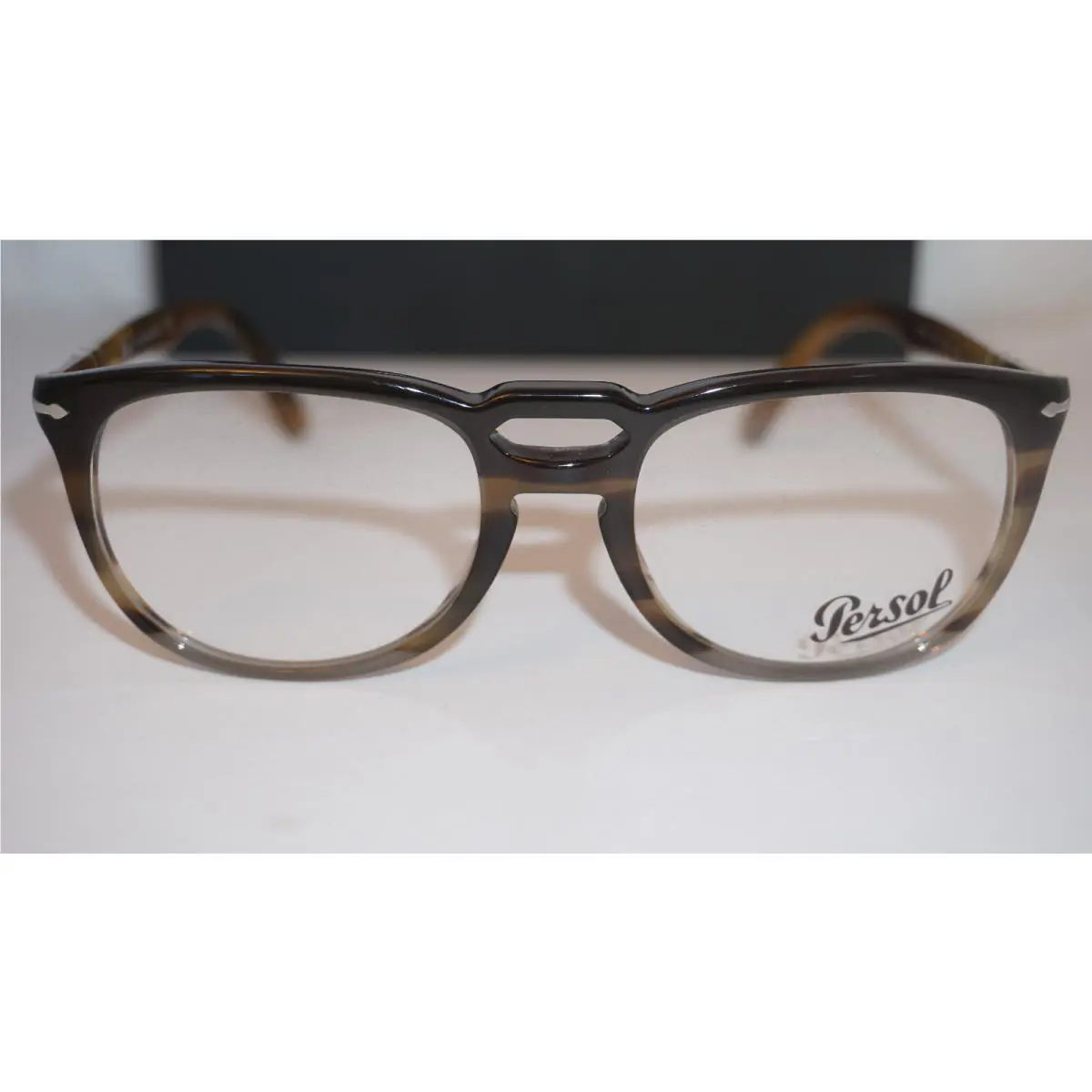 Persol Eyeglasses Black Striped Grey Demo Lens PO3278V 1135 51 18 145