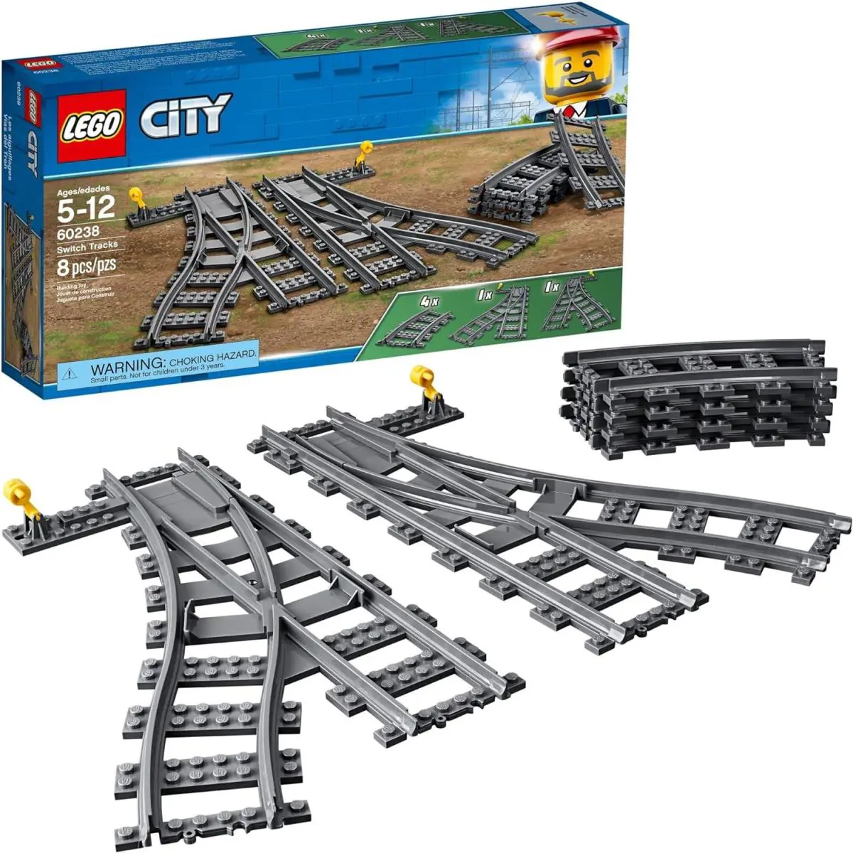 City Trains Switch Tracks 60238 Building Toy Set For Kids Boys and Girls