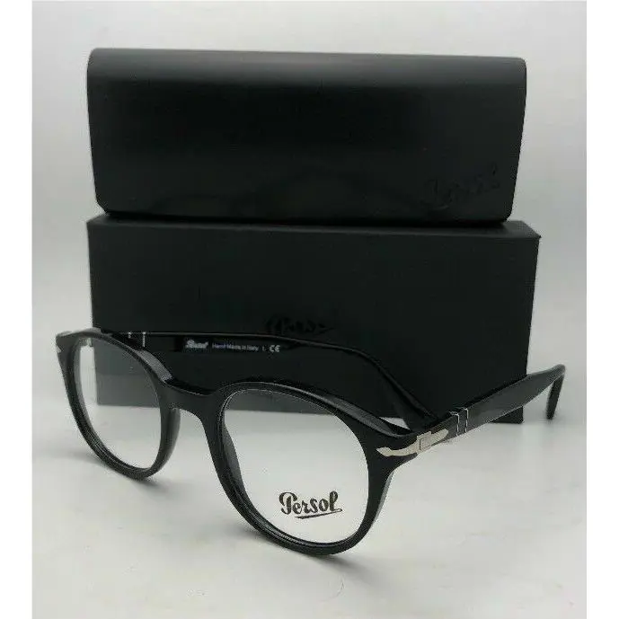 Persol Rx-able Eyeglasses 3144-V 95 49-22 145 Classic Black w/ Spring Hinges