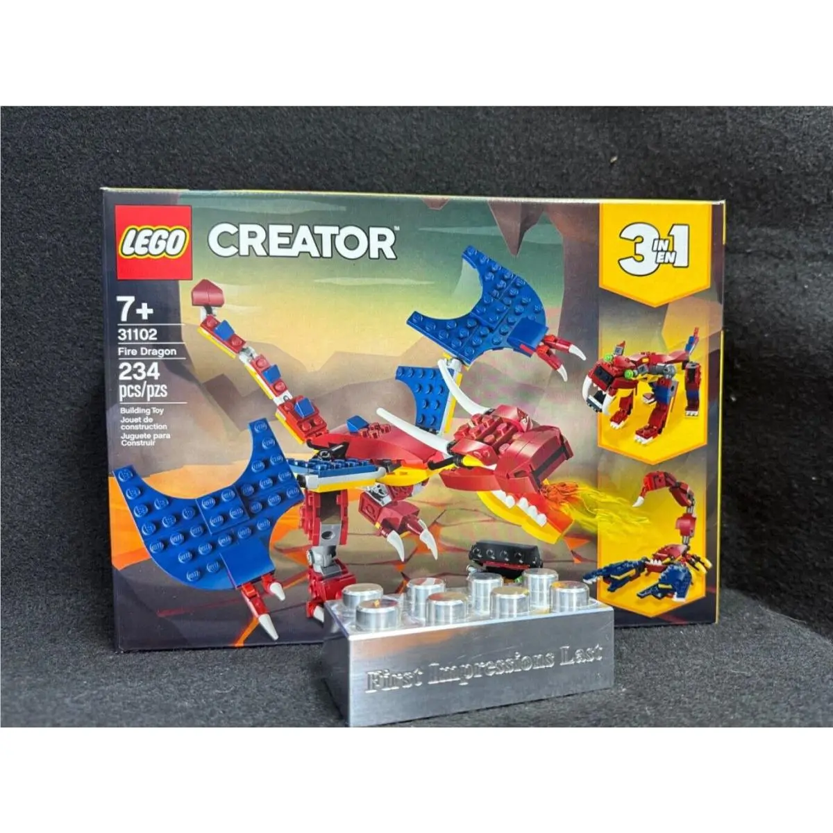 Lego 31102 2020 Creator 3 in 1 Fire Dragon Saber-toothed Tiger Scorpion