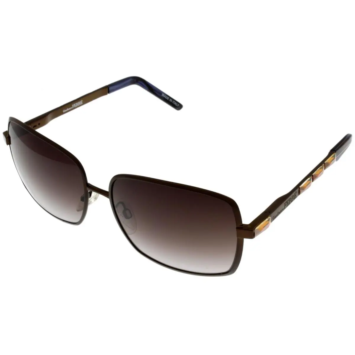 Sunglasses Women Brown Topaz Swarovski Rectangular GF911 04 by Gianfranco Ferre