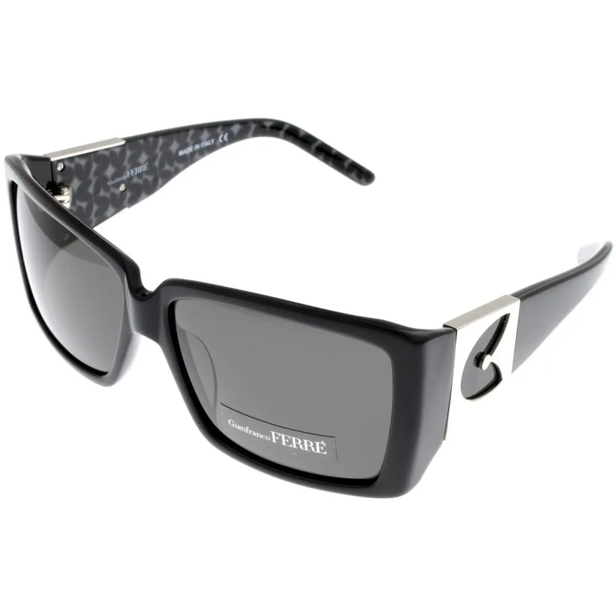 Sunglasses Women Black Palladium Rectangular GF957 01 by Gianfranco Ferre