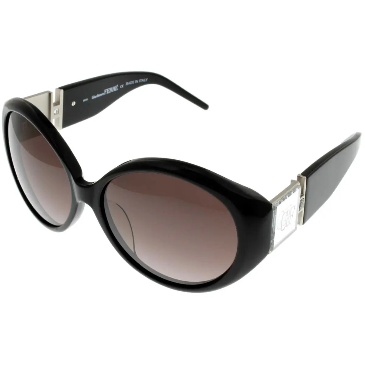 Sunglasses Women GF887 01 Black Swarovski Elements Oval by Gianfranco Ferre