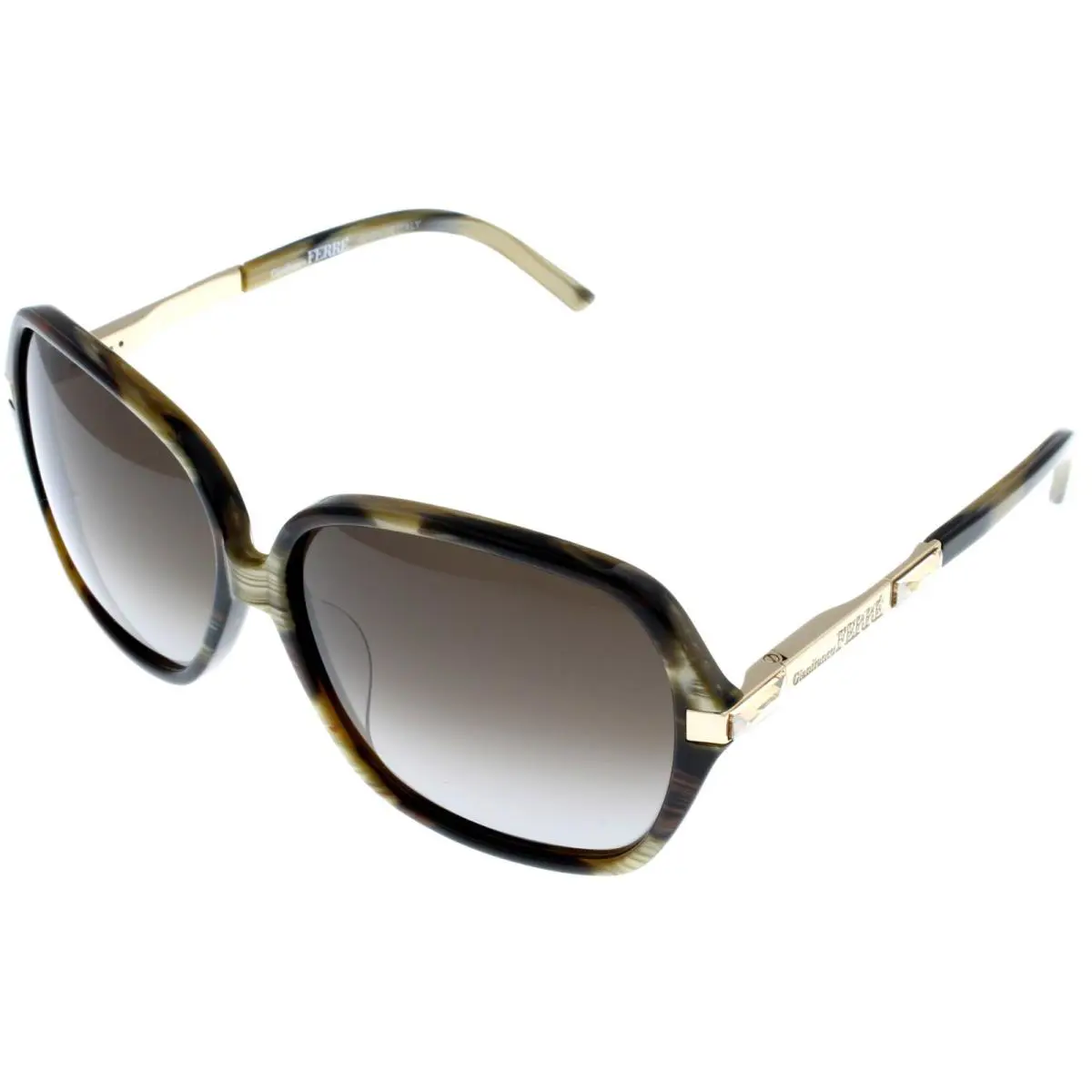Sunglasses Women Brown Yellow Gold Rectangular GF910 04 by Gianfranco Ferre