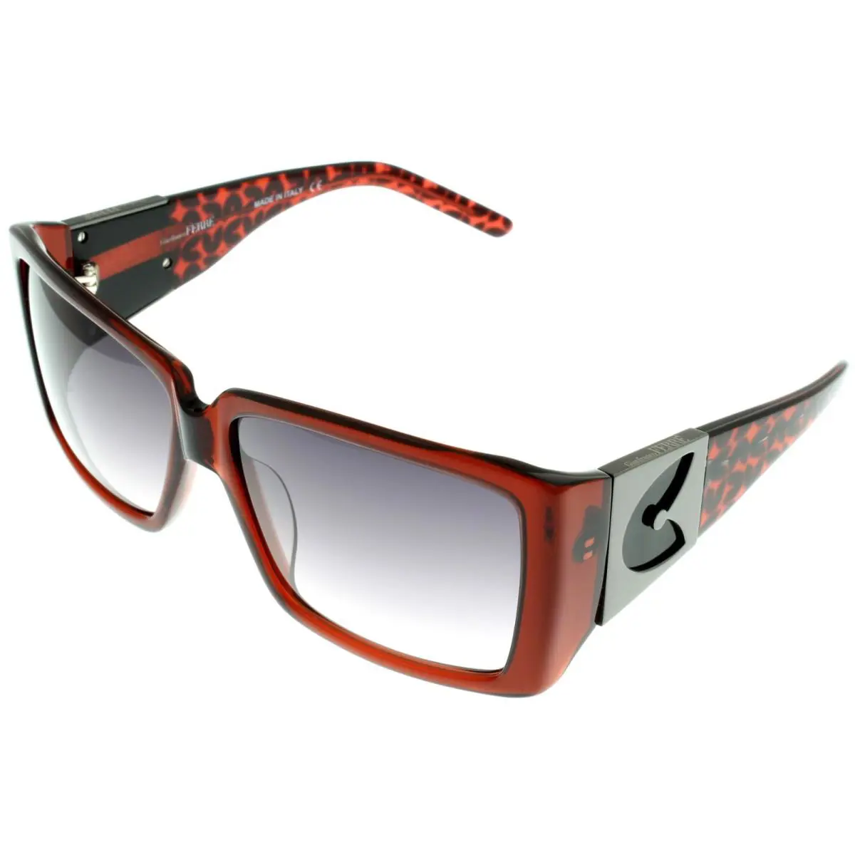 Sunglasses Women Burgundy Havana Rectangular GF957 03 by Gianfranco Ferre