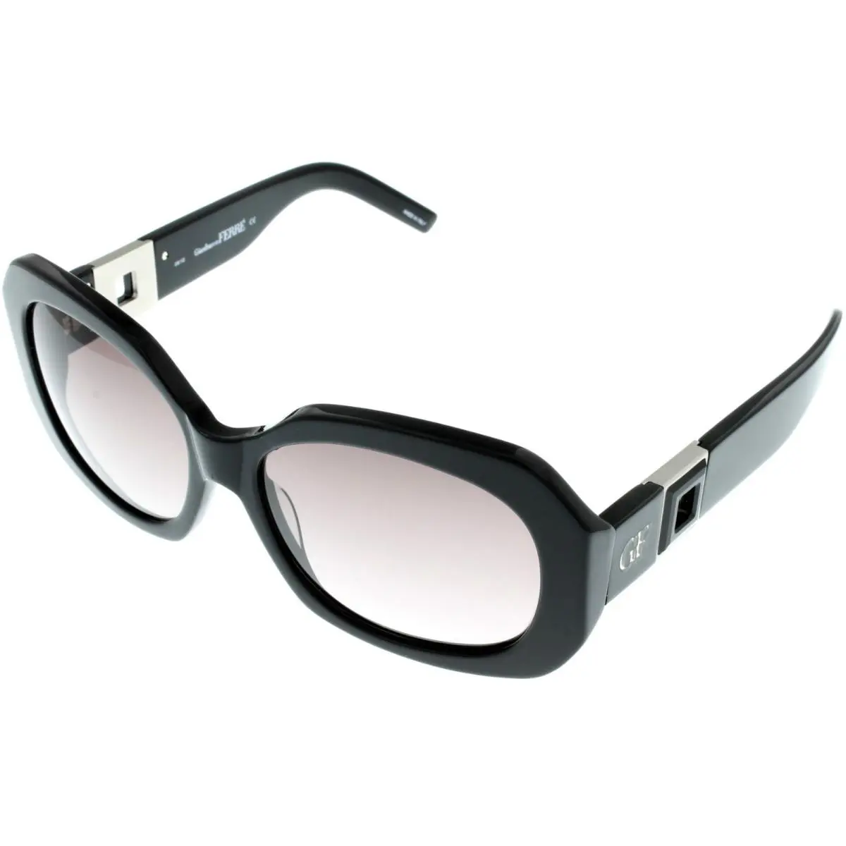 Sunglasses Women Black Rose Rectangular Swarovski GF886 01 by Gianfranco Ferre