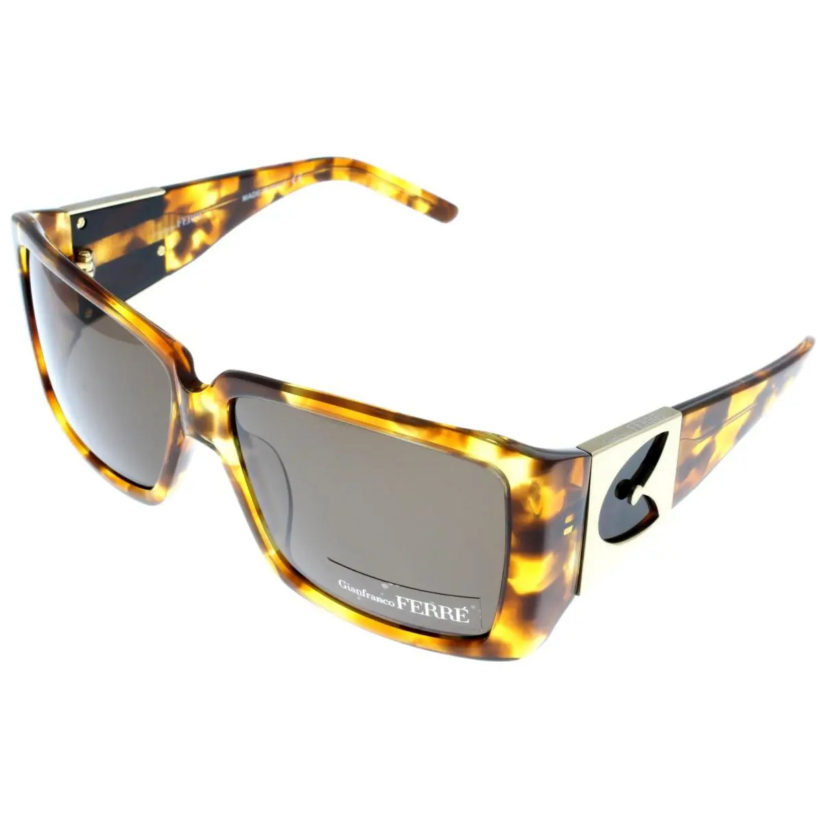 Sunglasses Women Tortoise Brown Rectangular GF957 02 by Gianfranco Ferre