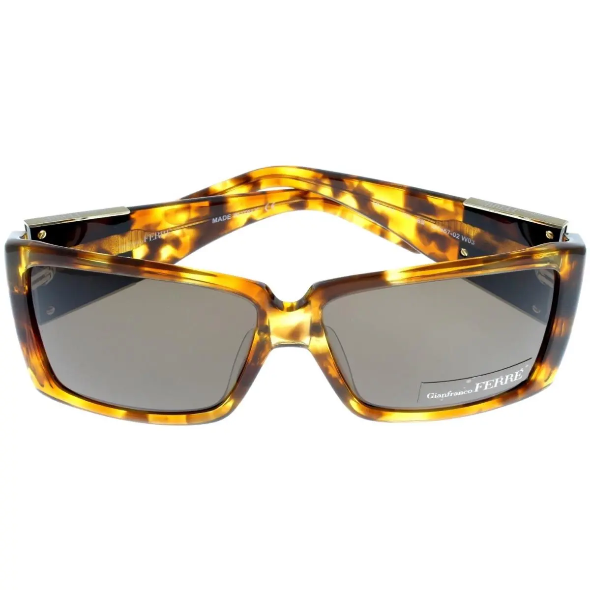 Sunglasses Women Tortoise Brown Rectangular GF957 02 by Gianfranco Ferre