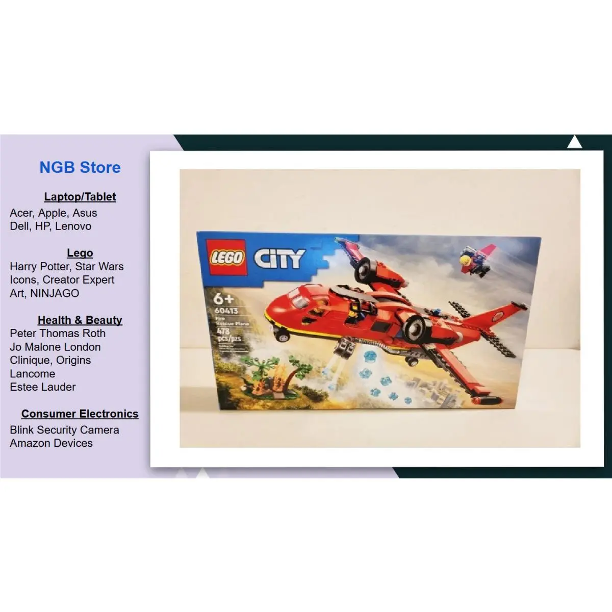Lego City Fire Rescue Plane Toy For Kids and Fans of Firefighter Toys 60413 US