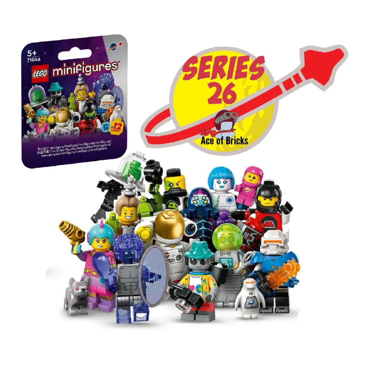 Lego 71046 Series 26 Space Collectible Minifigures Complete Set of 12