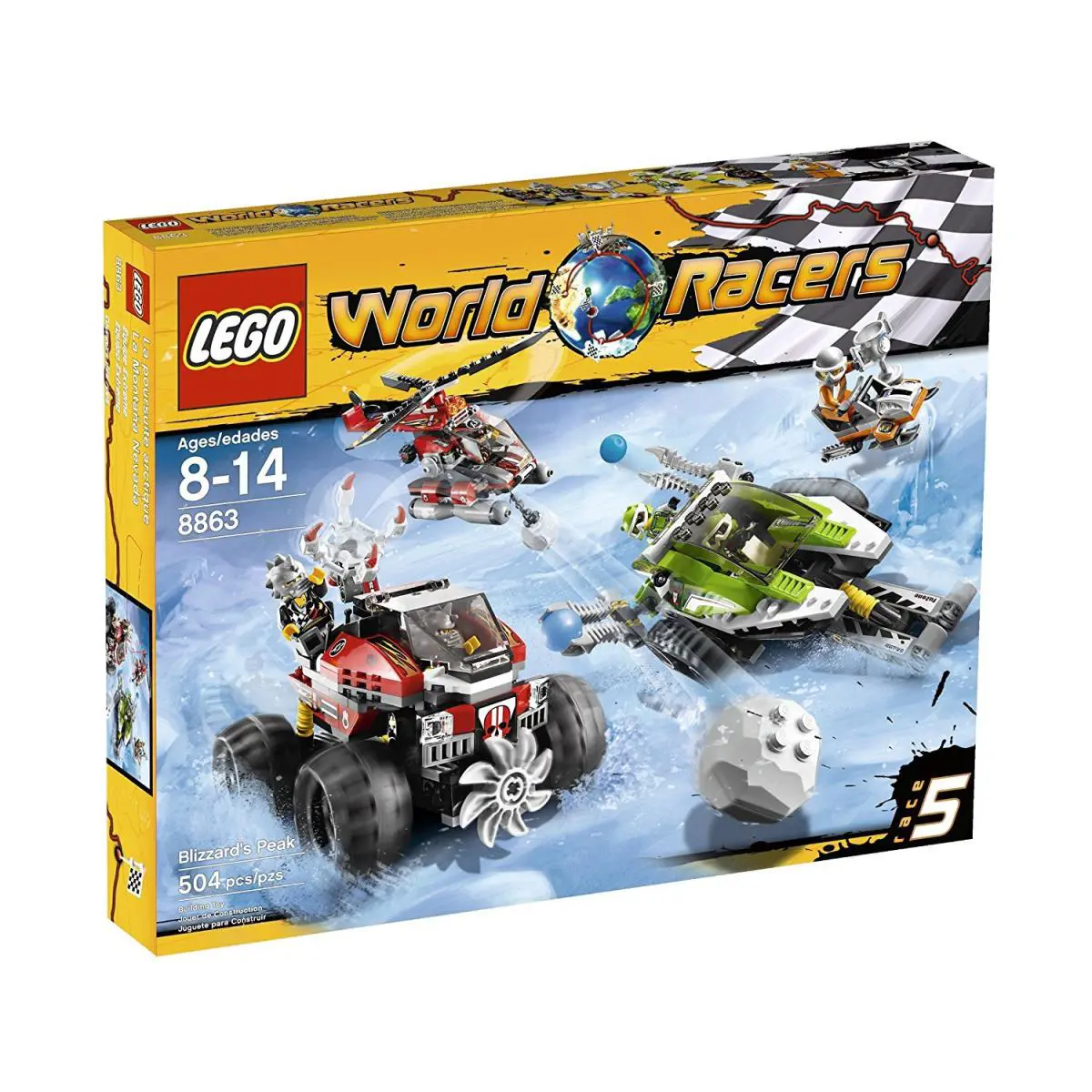 Lego World Racers - Blizzard`s Peak Building Set 8863 Retired - Red