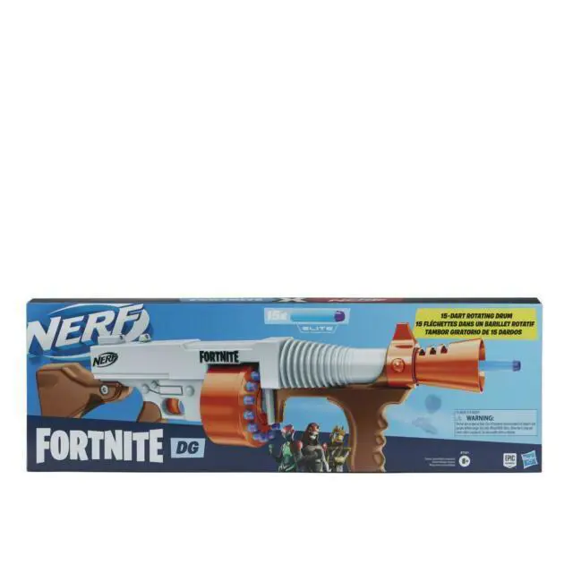 Nerf Fortnite Drum Gun DG Blaster Rifle Toy Elite 15 Dart Rotating Drum
