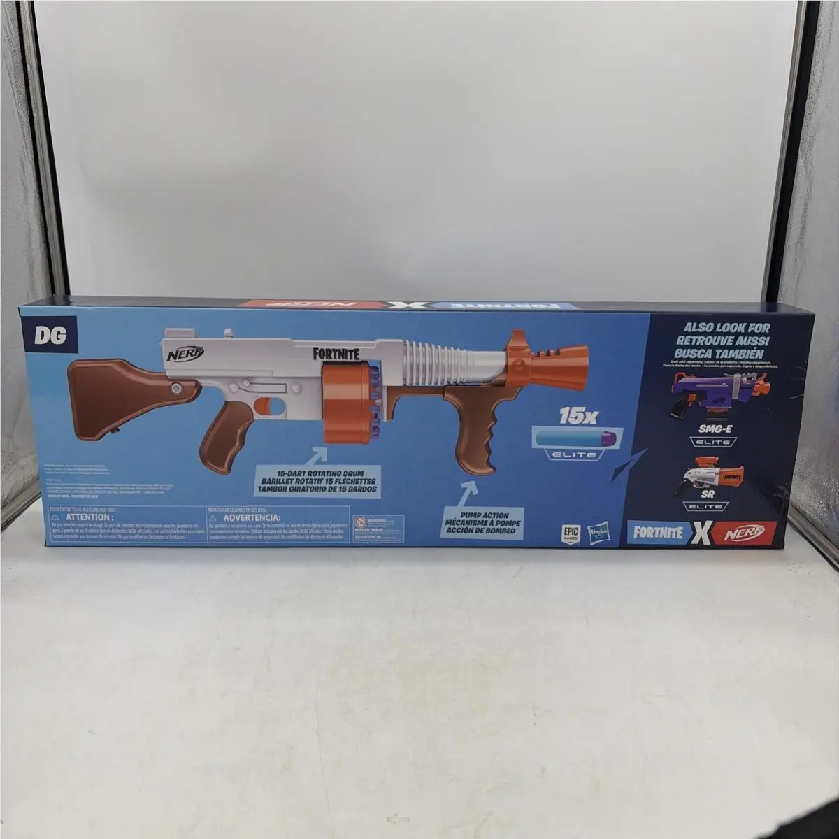 Nerf Fortnite Drum Gun DG 15X Elite 15 Dart Rotating Drum