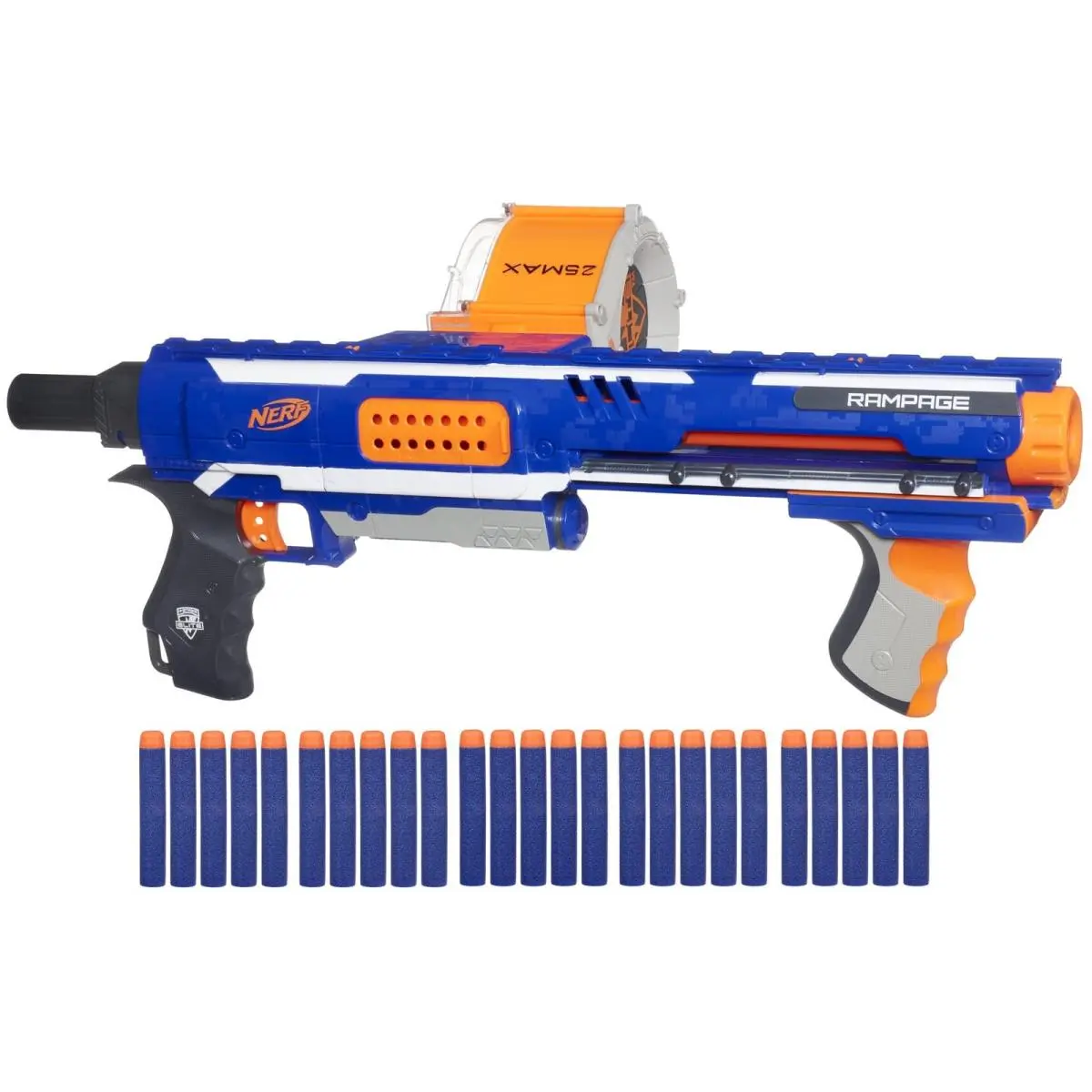 Nerf Rampage N-strike Elite Toy Blaster with 25 Dart Drum Slam Fire For Kids