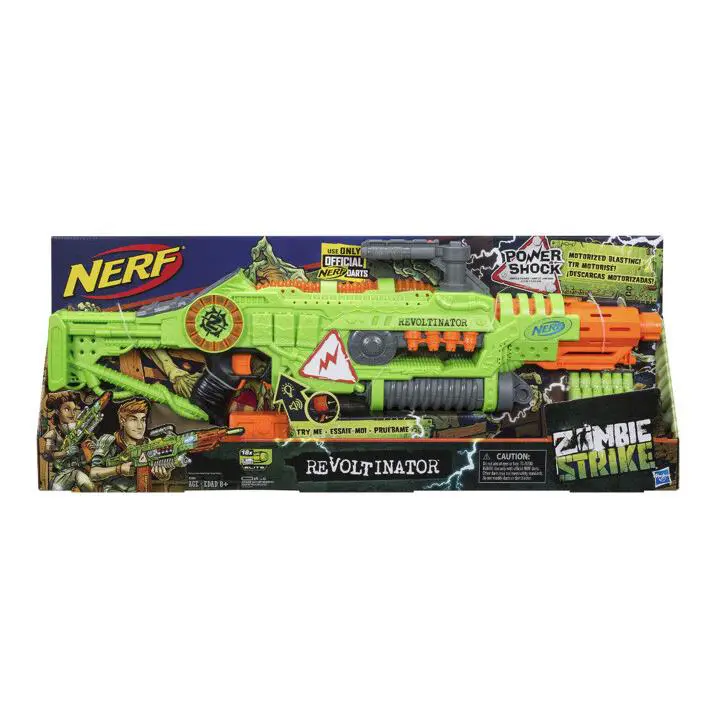 Nerf Revoltinator Zombie Strike Toy Blaster with Motorized Lights Sounds