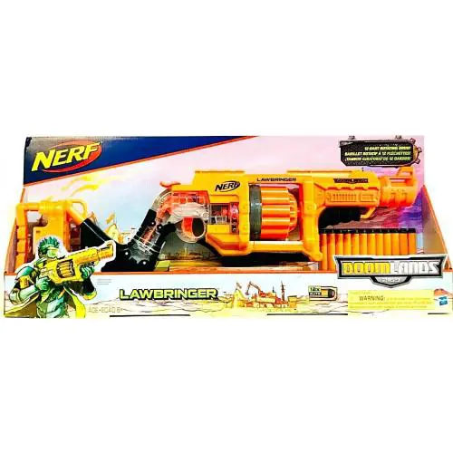 Hasbro Nerf Doomlands 2169 Lawbringer Blaster 12 Dart Rotating Drum Age 8 Up