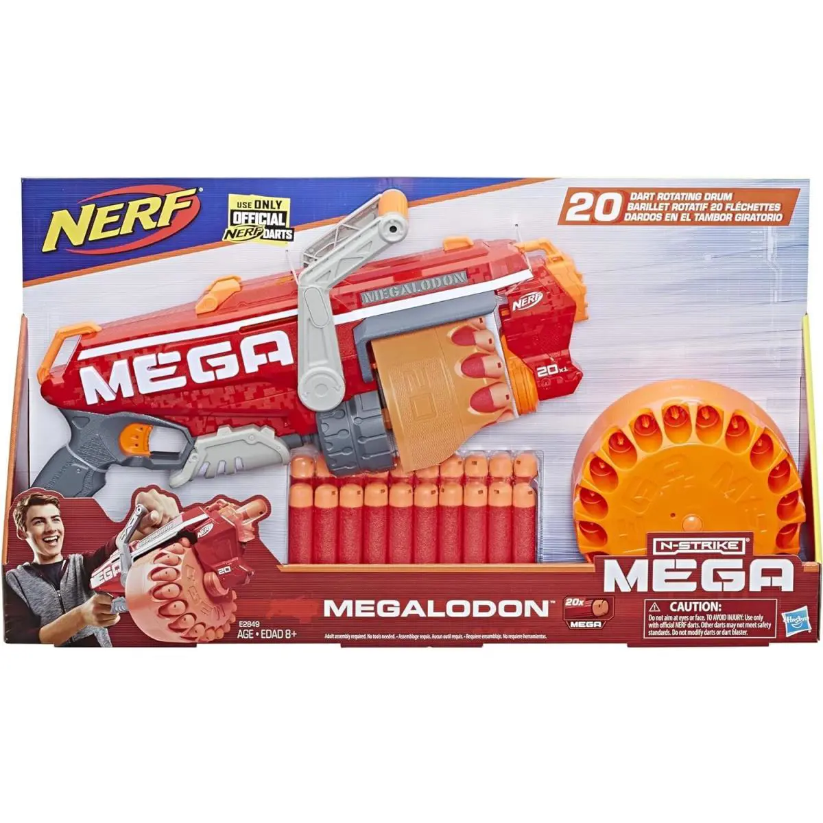 Megalodon Nerf N-strike Mega Toy Blaster w/20 Official Nerf Mega Whistler Darts