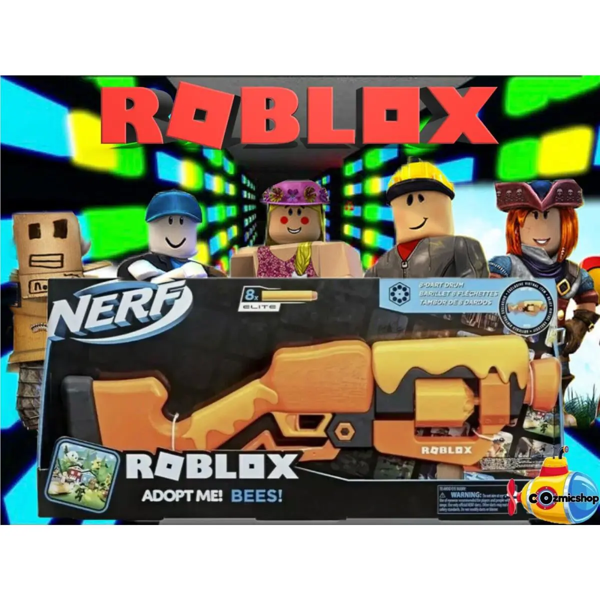 Nerf Roblox Adopt Me Bees Lever Action Dart Blaster Gun Includes Code