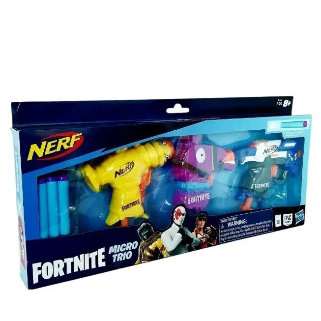 Nerf Fortnite Elite Dart Firing Micro Trio Three Blasters 6 Elite Darts