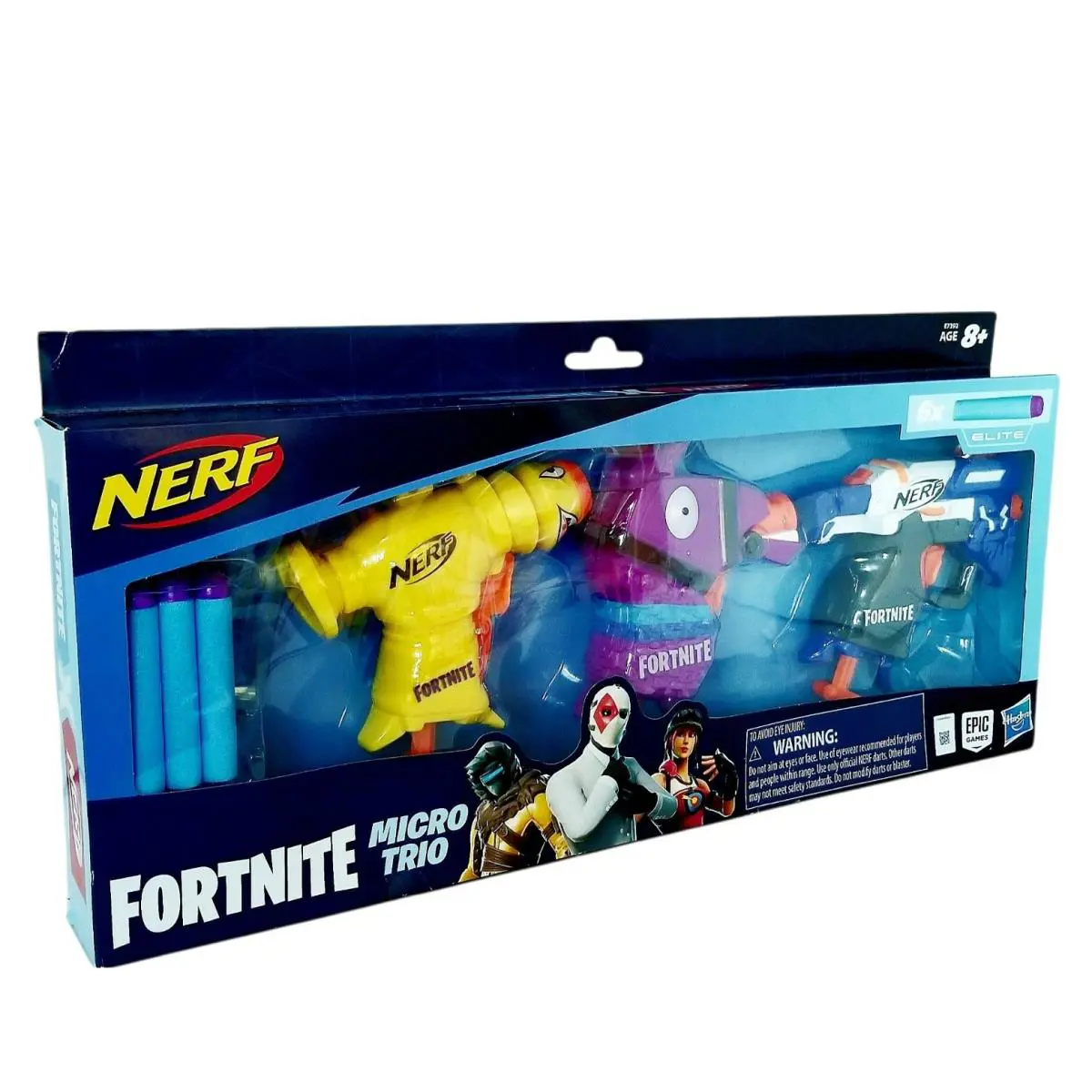 Nerf Fortnite Elite Dart Firing Micro Trio Three Blasters 6 Elite Darts