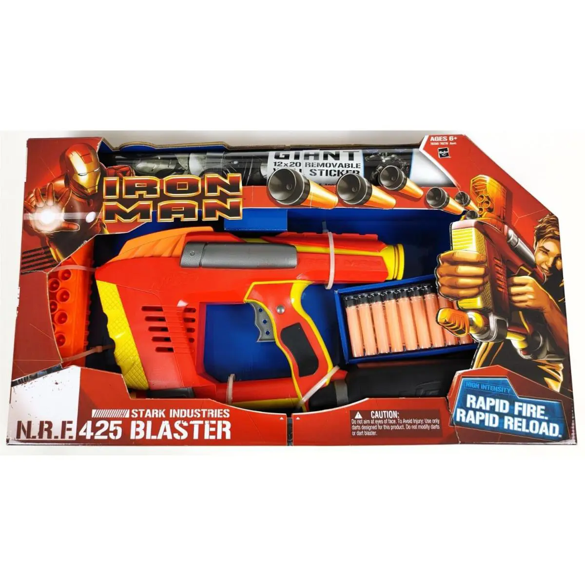 Iron Man Stark Industries N.r.f. Nrf 425 Blaster w/ Wall Target Hasbro Nerf 2008