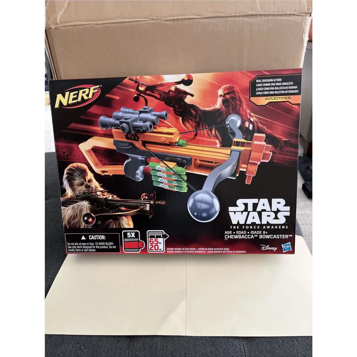 2015 Hasbro Nerf Star Wars Force Awakens Chewbacca Bowcaster Never Opened