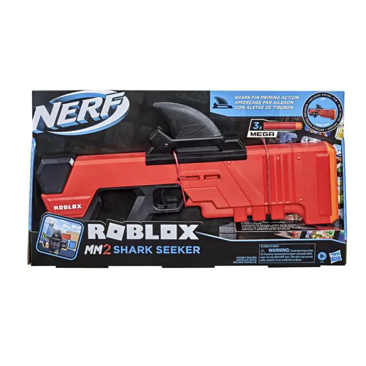 Hasbro Nerf Mega Roblox MM2 Shark Seeker with In Game Digital Code