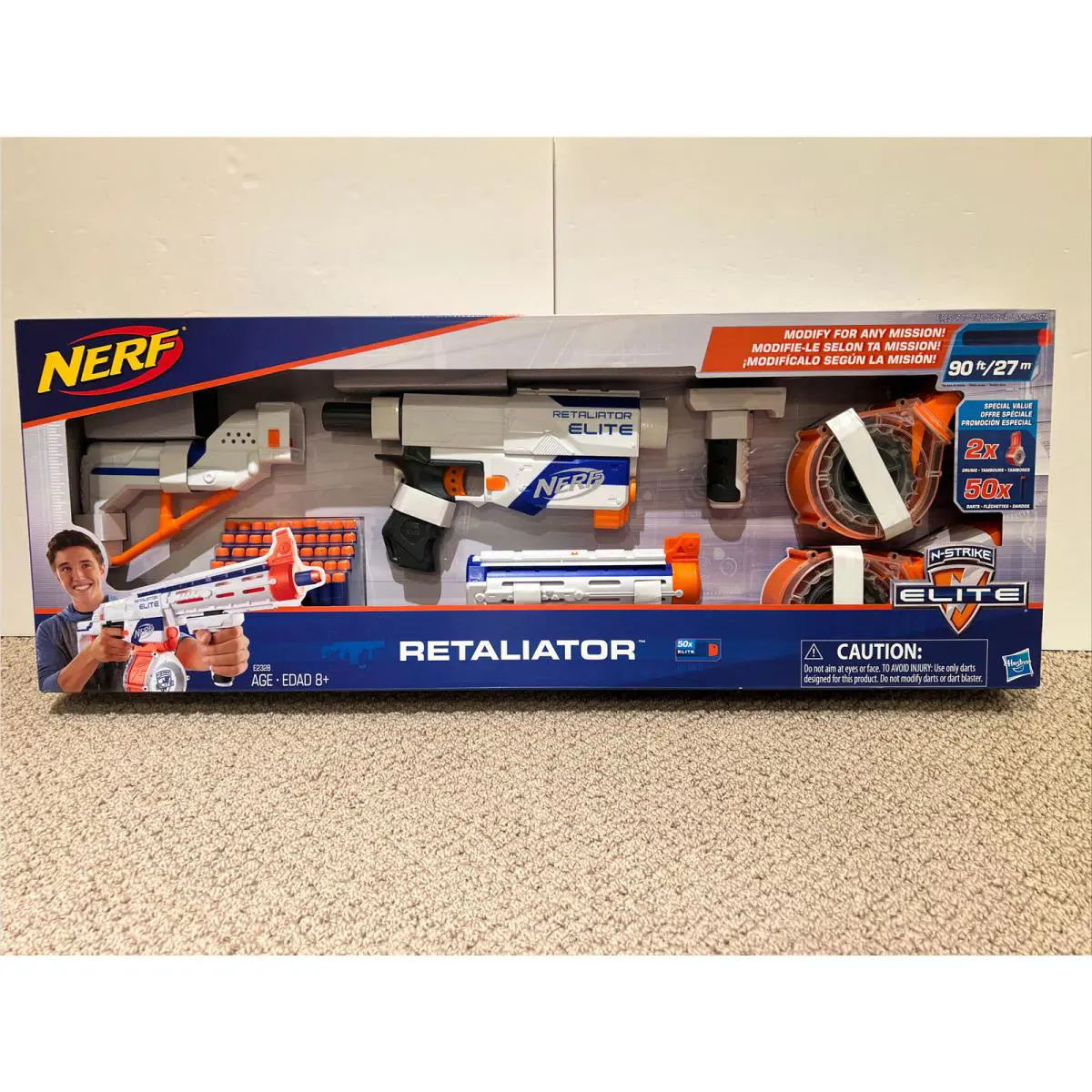 Nerf N-strike Elite Retaliator Blaster with 2 Drum Magazines Darts Included