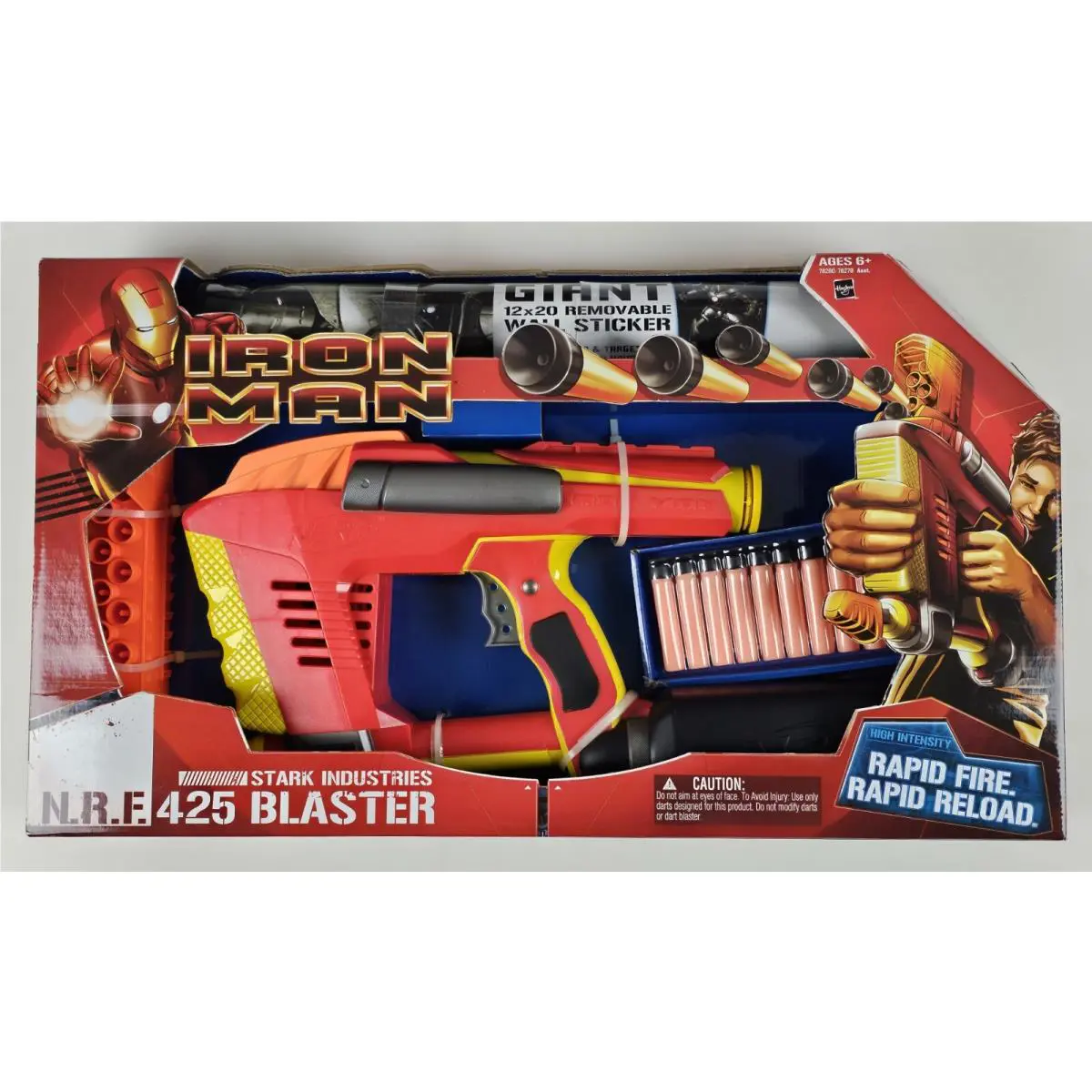 Iron Man Stark Industries N.r.f. Nrf 425 Blaster w/ Wall Target Hasbro Nerf 2008
